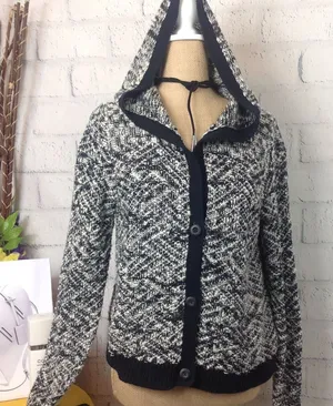 Sun & Shadow ⬇️HOODED OPEN KNIT CARDIGAN thumbnail 1