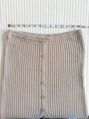 REVOLVE LPA Ribbed Knit Midi Skirt in Blush Beige with another of Pearl Buttons thumbnail 8
