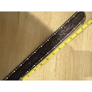 ARIAT WOMEN'S TOOLED & STUDDED LEATHER BELT Brown thumbnail 9