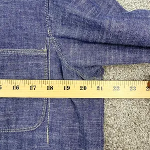 Madewell Chambray Button Down Shirt Size Large Blue Workwear Long Sleeve Cotton thumbnail 6