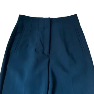 Zara Women Medium Blue High Rise Tapered Dress Pants Trousers V-Back Notch |0293 thumbnail 2
