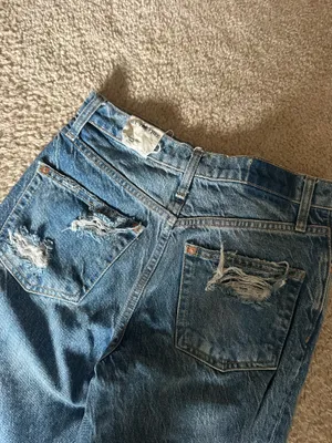 Free People Distressed Straight Leg Jeans thumbnail 5