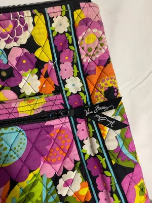 Vera Bradley Floral Quilted Crossbody Shoulder Bag Pink Purple Multicolor Zip thumbnail 3