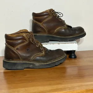 Ariat Barn Yard Brown Leather Lace Up Work Boots Kiltie 10001256 Womens 8B thumbnail 3