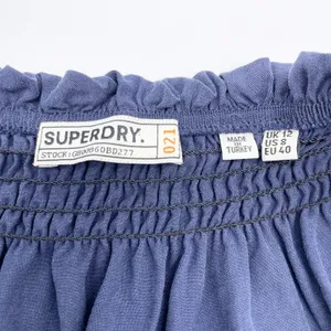 Superdry Womens Chambray Smocked Mini Dress Size 8 Preppy Coastal‎ Cottage thumbnail 9