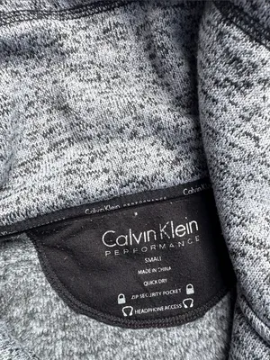 Calvin Klein Heather Gray Full-Zip Bomber Jacket thumbnail 2