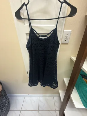 Rue21 Women's Navy Blue Crochet Spaghetti Strap Mini Dress thumbnail 4