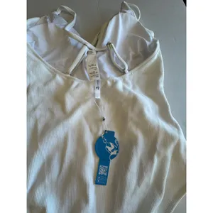 Cupshe Womens White Ribbed Ruffle V-Neck Halter One Piece Swimsuit Large NWT thumbnail 2