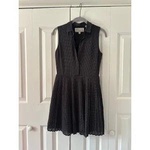 Jack Wills Black White Polka Dot Sleeveless Pleated Shirt Dress Women’s US 2 thumbnail 2