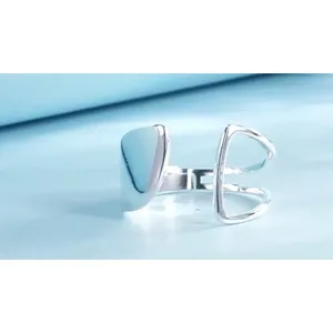 Boutique Unisex Unique,‎ 925 Silver Minimalist Ring, Adjustable thumbnail 12