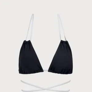 Berlook Contrast Triangle Halter Bikini Top ONLY 06 Black Size M thumbnail 5