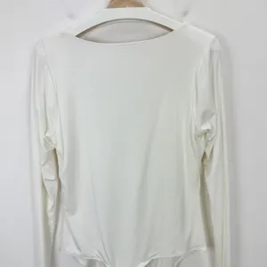 Good American Scoopneck Bodysuit Ivory Stretch Jersey Knit Basics Size 4 XL NWT thumbnail 9