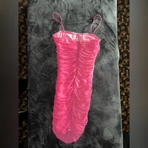 Superdown Emmie Mesh Mini Dress in Hot Pink Size Small thumbnail 5