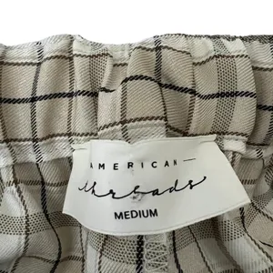 American Threads Plaid Cargo Wide Leg Pants Tan Utility Streetwear Size Medium thumbnail 6