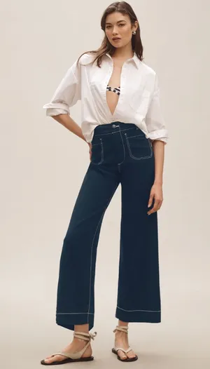 Anthropologie Colette Wide-Leg Crop Pants thumbnail 1