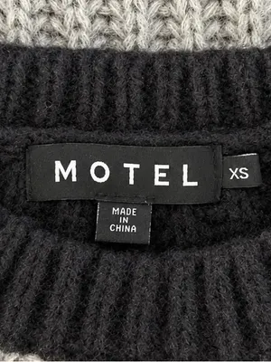 Motel Rocks Black and Gray Striped Oversized Knit Sweater thumbnail 3