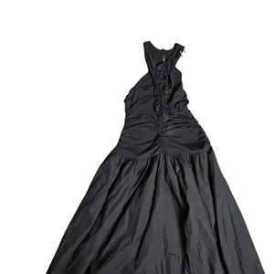 Anthropologie Halter Drop-Waist Midi Dress in Black Size: L thumbnail 3