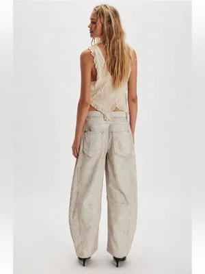 Free People Good Luck Coated Barrel Jeans- size 29 thumbnail 2