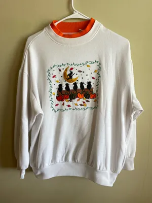 Vintage Halloween Crewneck White Size M thumbnail 1
