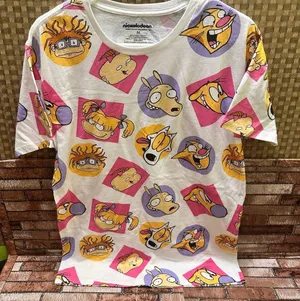 Nickelodeon Rugrats Women’s Cartoon Character T-Shirt - White and Pink size M thumbnail 1