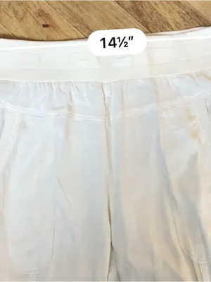 Marrakech Silky Jogger Pants Large Cream Lightweight Relaxed Pull On thumbnail 13