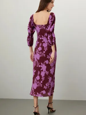 Peter Som Collective Floral Square Neck Midi Dress 4 Shell 58% Viscose 42% Rayón thumbnail 3