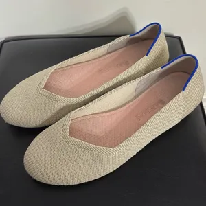 Rothy's The Flat in Light Gold Metallic thumbnail 5