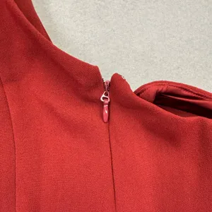 House of CB Caprice Red One Shoulder Long Sleeve Mini Dress SB5802 Womens Size S thumbnail 10