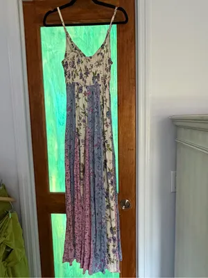 Angie pink and purple floral patchwork dress thumbnail 8