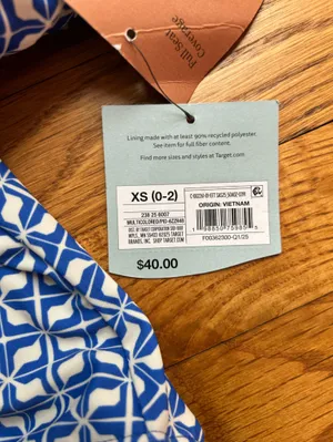 Shade & Shore Blue and White Geometric One-Piece Swimsuit xs thumbnail 3