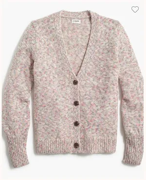 J Crew Textured Button Front Cardigan Sweater Heathered Multi‎ Womens Size M thumbnail 1