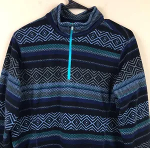 Women’s Fleece Striped Patterned Quarter Zip-Up Sweatshirt thumbnail 2