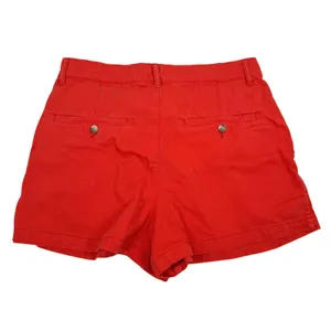 Free People Billie Chino Shorts Size 10 Red Relaxed Fit High Rise Pleated Preppy thumbnail 4