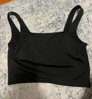 Black Ruched Bust Crop Top thumbnail 3