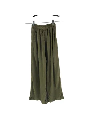Storets Olive Green Two-Piece Set Sleeveless Crop Top & Wide-Leg Pants Size S/M thumbnail 3