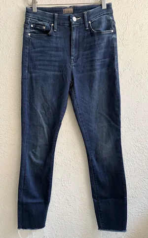 MOTHER Dark Blue Slim Fit Jeans thumbnail 1