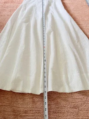 Zara White Eyelet Cotton Midi Sundress Corset Bustier Adjustable Straps NWT M thumbnail 7