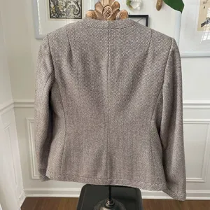 Vintage Judy’s Place Tweed Blazer Jacket Brown Blue M 10 thumbnail 5
