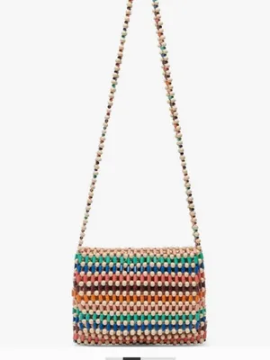 Multicolor Beaded Crossbody Bag Pink thumbnail 2