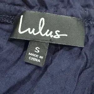 NEW Lulus Navy Blue Tie Back Peplum Tank Top Women’s Small thumbnail 4