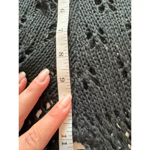 Black Crochet Knit Wide Leg Pants Cover Up Drawstring‎ Beach Boho Size M Resort thumbnail 5