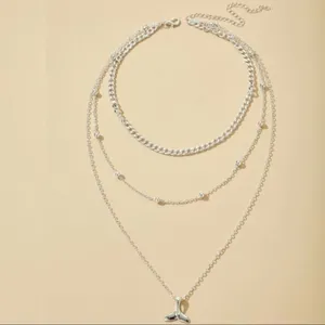 3/$30 🤍 Multi Layered Charm Necklace Silver thumbnail 2