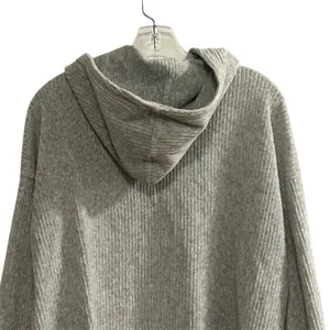 Aerie Women's Gray Ribbed Hoodie Sweatshirt Size M Relaxed Fit‎ thumbnail 9