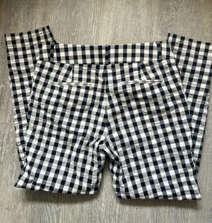 Ann Taylor loft gingham cropped pant thumbnail 1