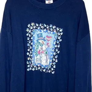 Vintage Jerzees Holiday Winter Snowman Crewneck Sweatshirt thumbnail 2