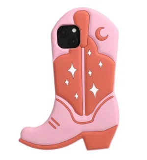 Amazon iPhone 14 Pro Max Phone Case 3D Cowboy boots Orange Pink Cowgirl Boot western thumbnail 1