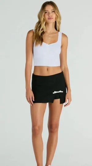 Windsor Ultra Cute Icon High Rise Side Bow Skater Mini Skort Skirt with Shorts thumbnail 2