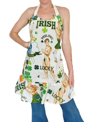 Handmade Irish St. Patrick’s Day Feeling Lucky Hot Men Kitchen Apron thumbnail 1