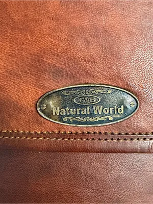 GVB Natural World Brown Genuine Leather Messenger Crossbody Satchel Bag Vintage thumbnail 3
