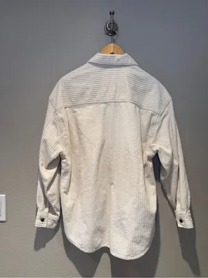 Vintage Chazzz Credentials Cream Corduroy Zip Front Jacket Shacket size small thumbnail 4